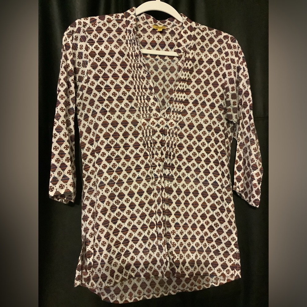 Roberta Roller Rabbit Abstract Blouse Top Size xs